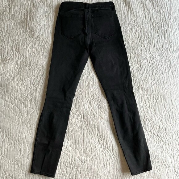 L'agence Womens Jeans Black Margot High Rise Ankle Skinny Coated Size 25 - Picture 4 of 6